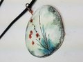 Painted flower enamel disc