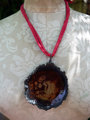 Airplane parts resin disc necklace