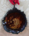 Airplane parts resin disc necklace