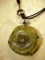Ancient Roman glass leather and steel necklace