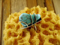 Abstract turquoise and sterling ring