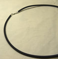 Black rubber 4mm sterling silver clasp