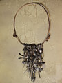 Textured sterling silver woven statement necklace