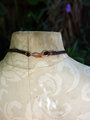 Concrete dangle charm holder with leather and Czech glass