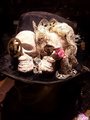 Steampunk day of the dead skull top hat