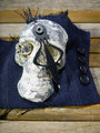Day of the dead Edwardian men's skull cuff bracelet