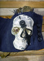 Day of the dead Edwardian men's skull cuff bracelet