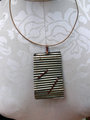 Green jasper recycled tin can prong necklace