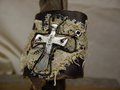Commissioned Steampunk cross leather cuff