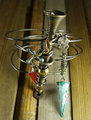 Industrial steel wire doorstop charm bangle bracelet