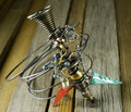 Industrial steel wire doorstop charm bangle bracelet