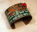 Etched copper cuff "life" obstacles and hoops