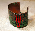 Etched copper cuff "life" obstacles and hoops