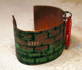 Etched copper cuff "life" obstacles and hoops