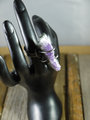 oblong amethyst steel ring