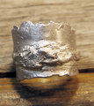 Unisex organic pewter nugget terrain ring