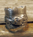 Blackened unisex organic pewter nugget terrain ring