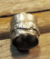 Blackened unisex organic pewter nugget terrain ring