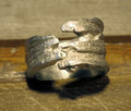 Unisex pewter organic wood look ring