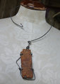 "Jazzy Terrain" orange brick steel wire pendant necklace
