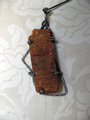 "Jazzy Terrain" orange brick steel wire pendant necklace