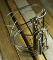 Industrial key hole steel wire bracelet