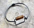 Steel wire wooden bead square bangle