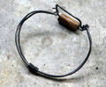 Steel wire wooden bead square bangle