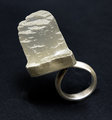 Ulexite skyscraper sterling silver ring