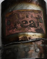 Upcycled tin can cuff bracelet with copper tag