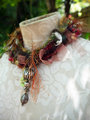 Yarn fringe mixed media charm necklace