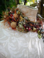 Yarn fringe mixed media charm necklace