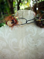 Yarn fringe mixed media charm necklace