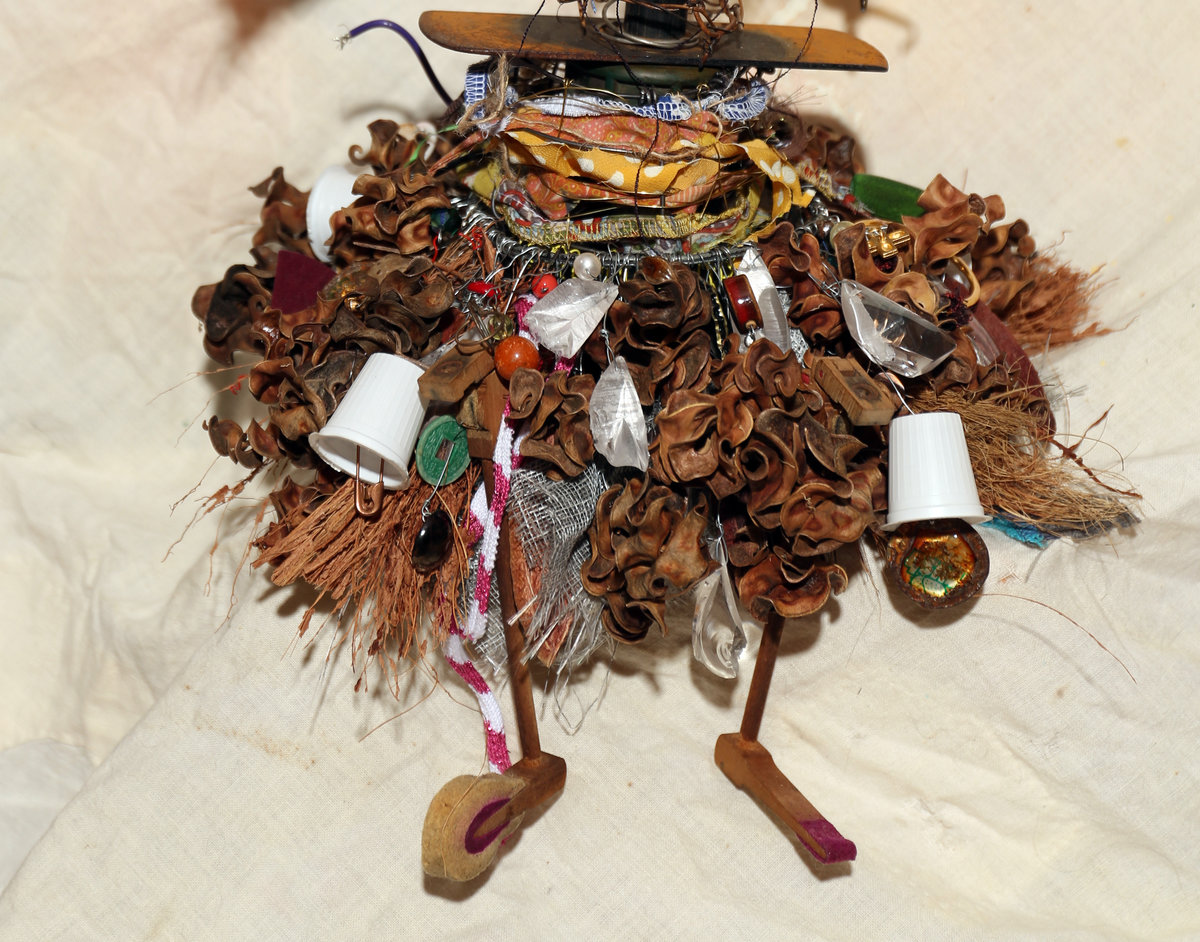Mixed media steampunk sculpture