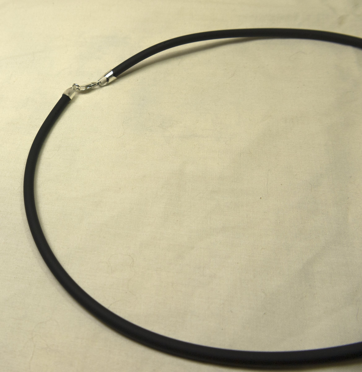 Black rubber 4mm sterling silver clasp