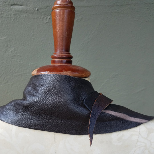upcycled organic leather collar necklace