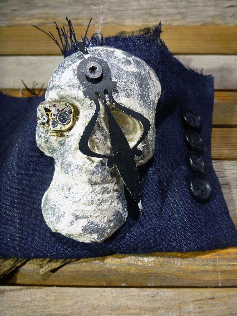 Day of the dead Edwardian men's skull cuff bracelet