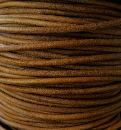 Natural brown leather 4mm sterling silver clasp