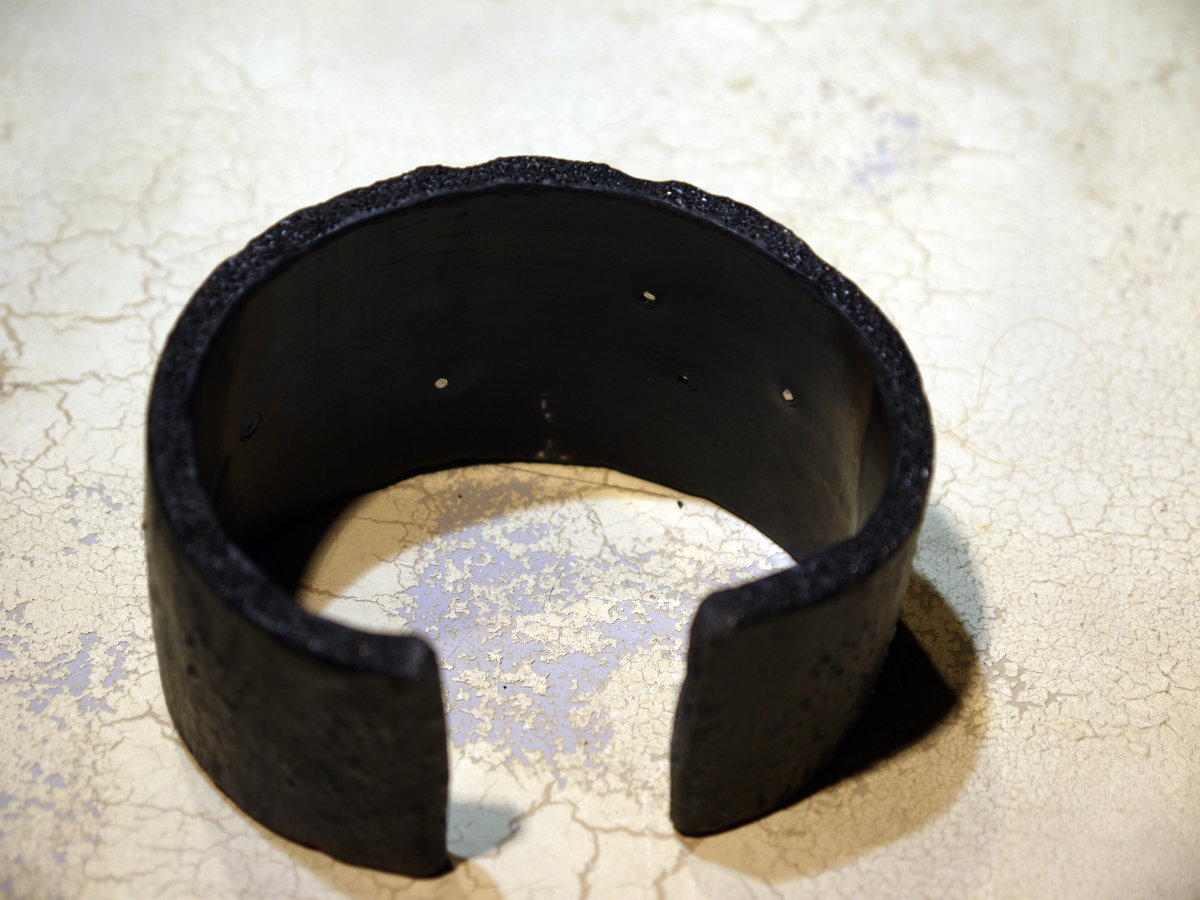 Sterling silver & pvc cuff