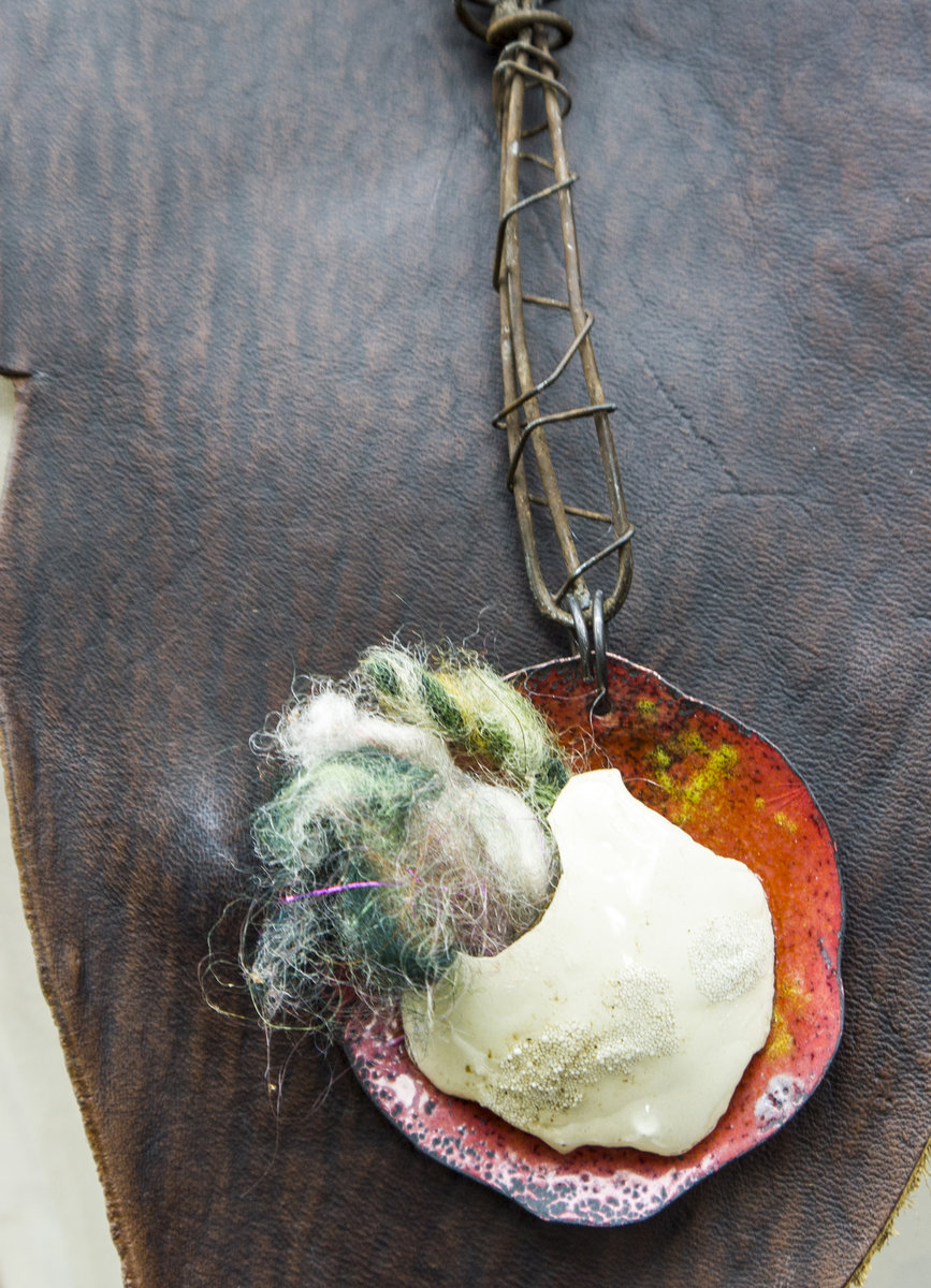 urban decay bohemian leather bib © necklace with fiber egg