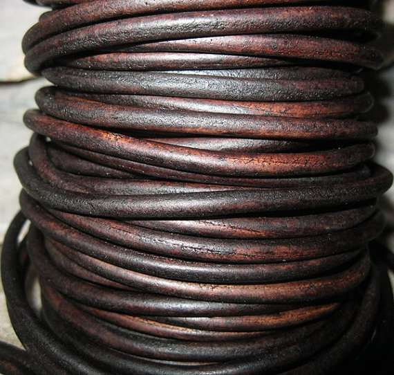 Vintage brown leather 4mm
