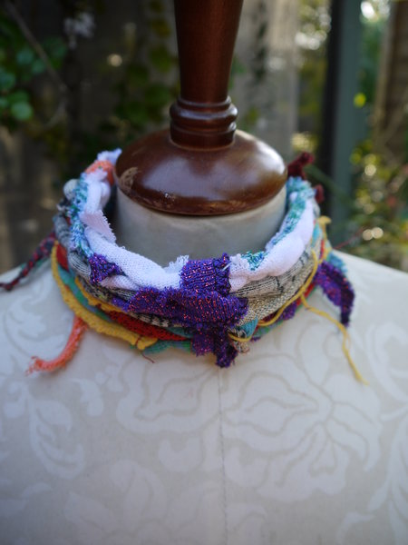 Colorful boho yarn choker