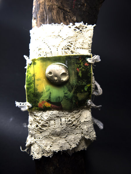 Day of the Dead pewter concrete skully bracelet