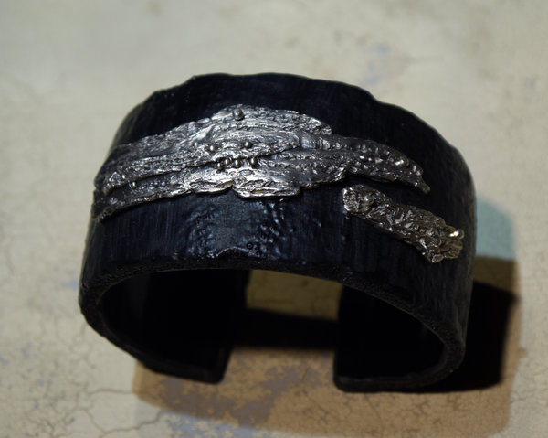 Sterling silver & pvc cuff